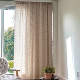 Ani Airy Elfenbein Floraler Transparenter Maßgeschneiderter Vorhang mit Quasten